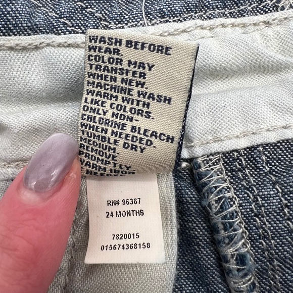 OshKosh B'gosh‎ Baby Denim Shortalls Jean Overalls 24 Months The Genuine Article - Picture 7 of 7